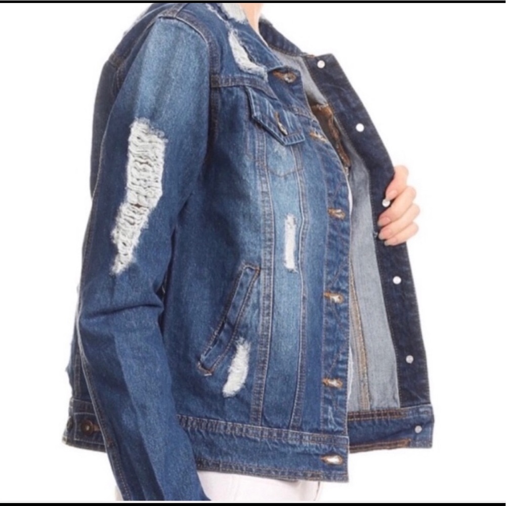 Distressed Jean Jacket - Picture 3 of 4